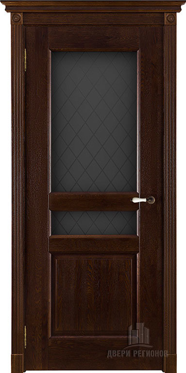 Дверь межкомнатная Виктория массив античный орех остекленная