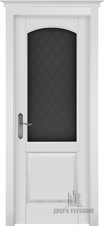 Дверь межкомнатная Фоборг массив эмаль белая остекленная