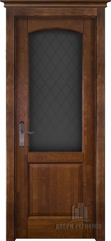 Дверь межкомнатная Фоборг массив античный орех остекленная